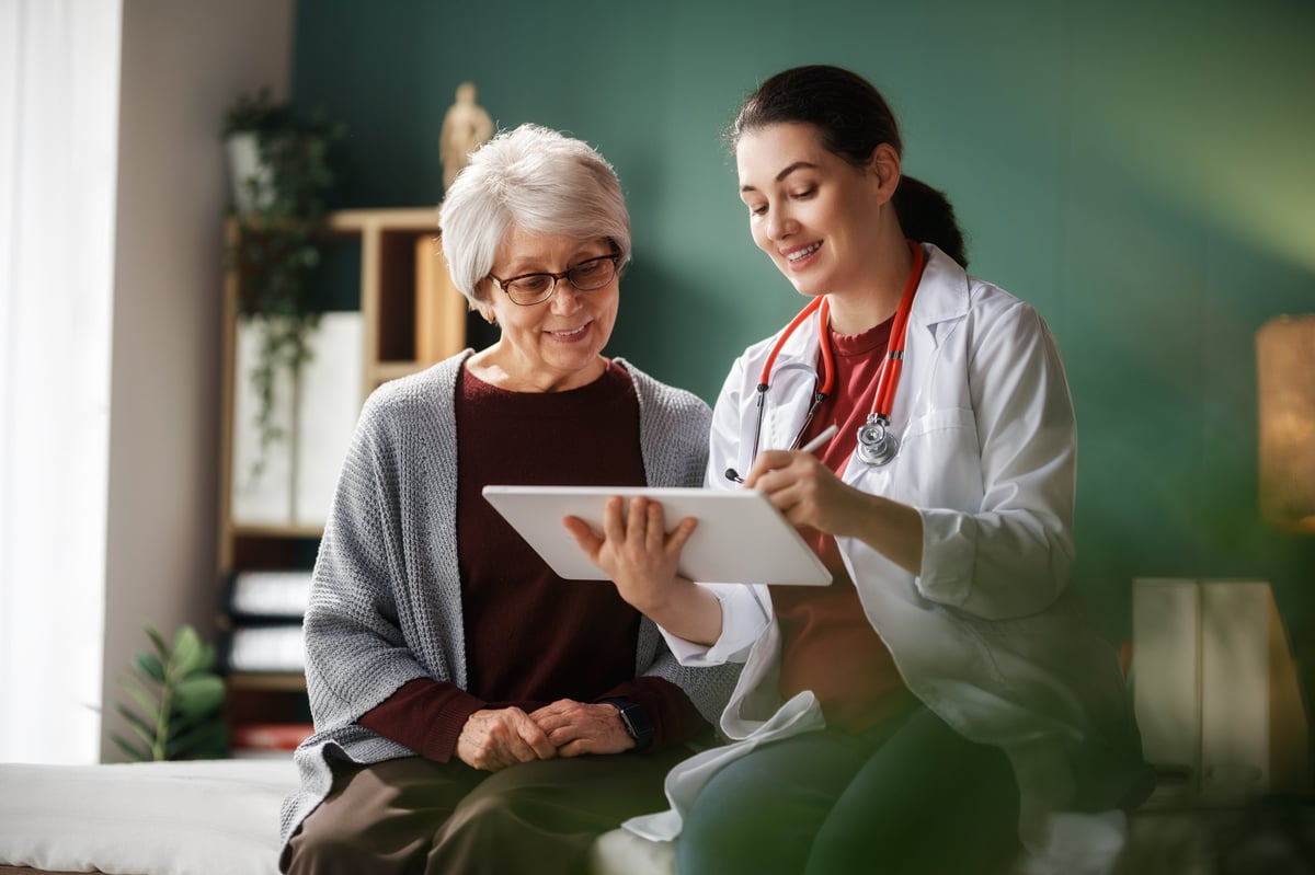 Patient listening to a doctor during an appointment